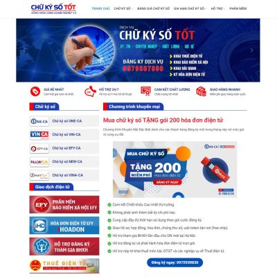 Theme wordpress dịch vụ chữ ký số