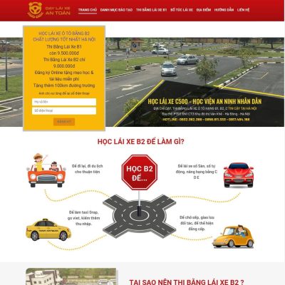 Theme wordpress trung tâm dạy lái xe 01