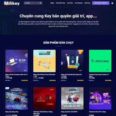 Theme wordpress bán tài khoản, phần mềm, key bản quyền