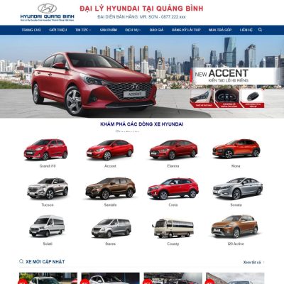 Theme wordpress bán xe hyundai 01