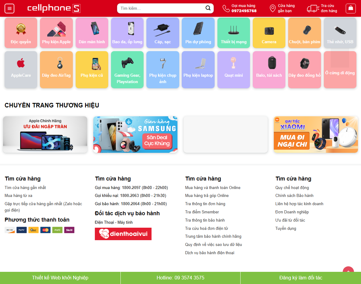 Trang chi tiết sản phẩm theme WordPress bán điện thoại