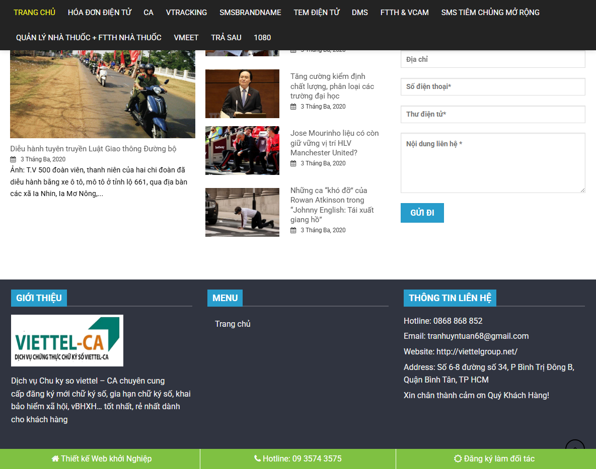 Tính năng Theme dịch vụ Viettel
