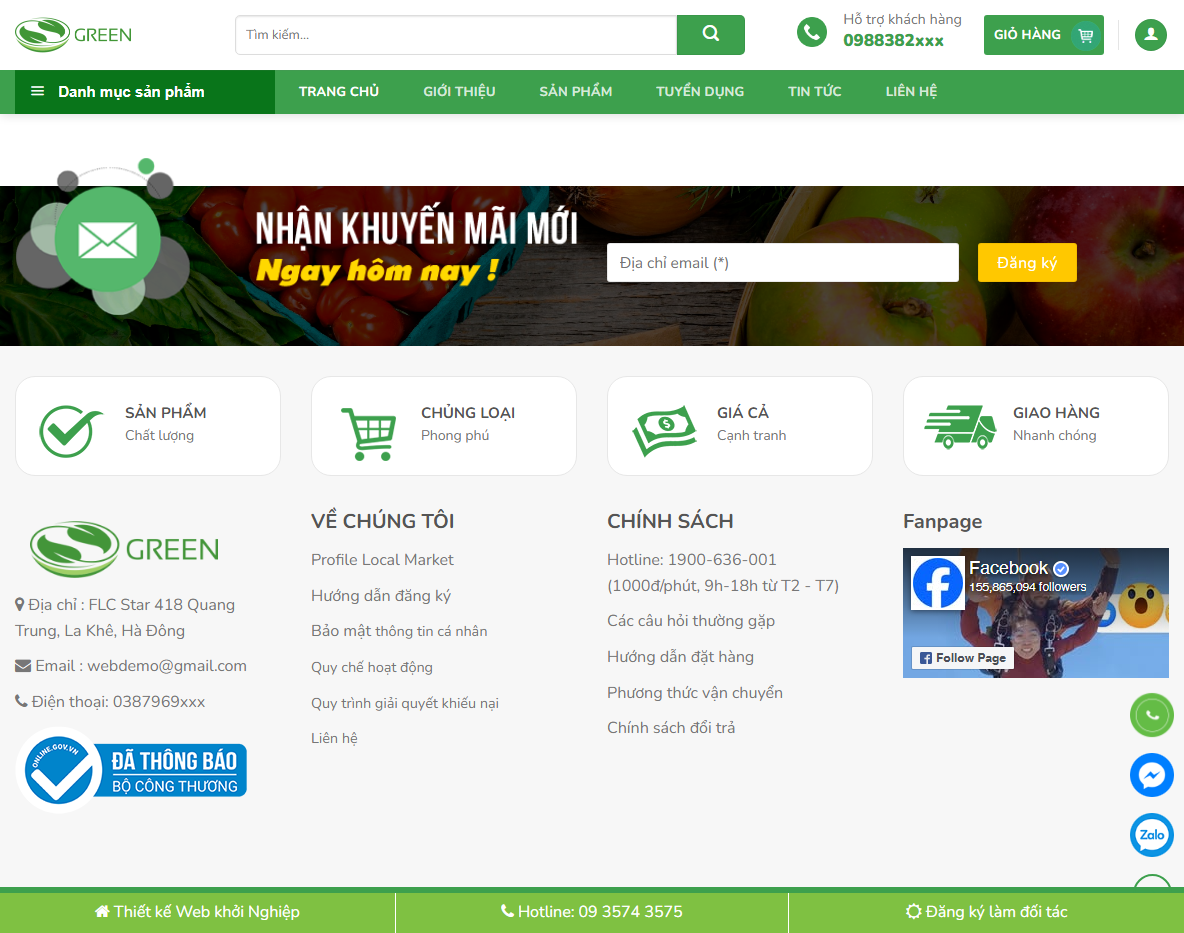 Tính năng Theme WordPress Bách Hóa 3