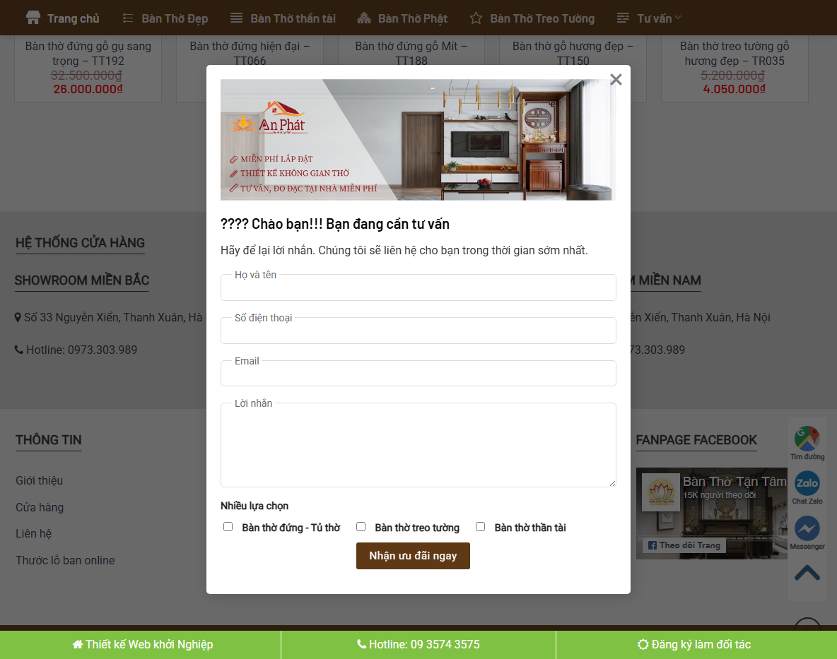 Tính năng theme wordpress bán bàn thờ