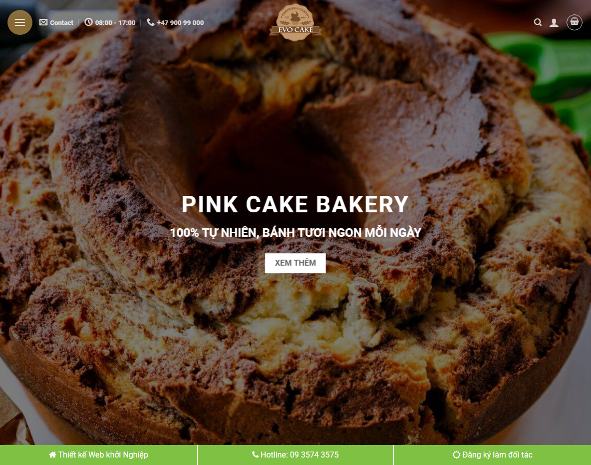 Giao diện Theme WordPress bán bánh ngọt 01