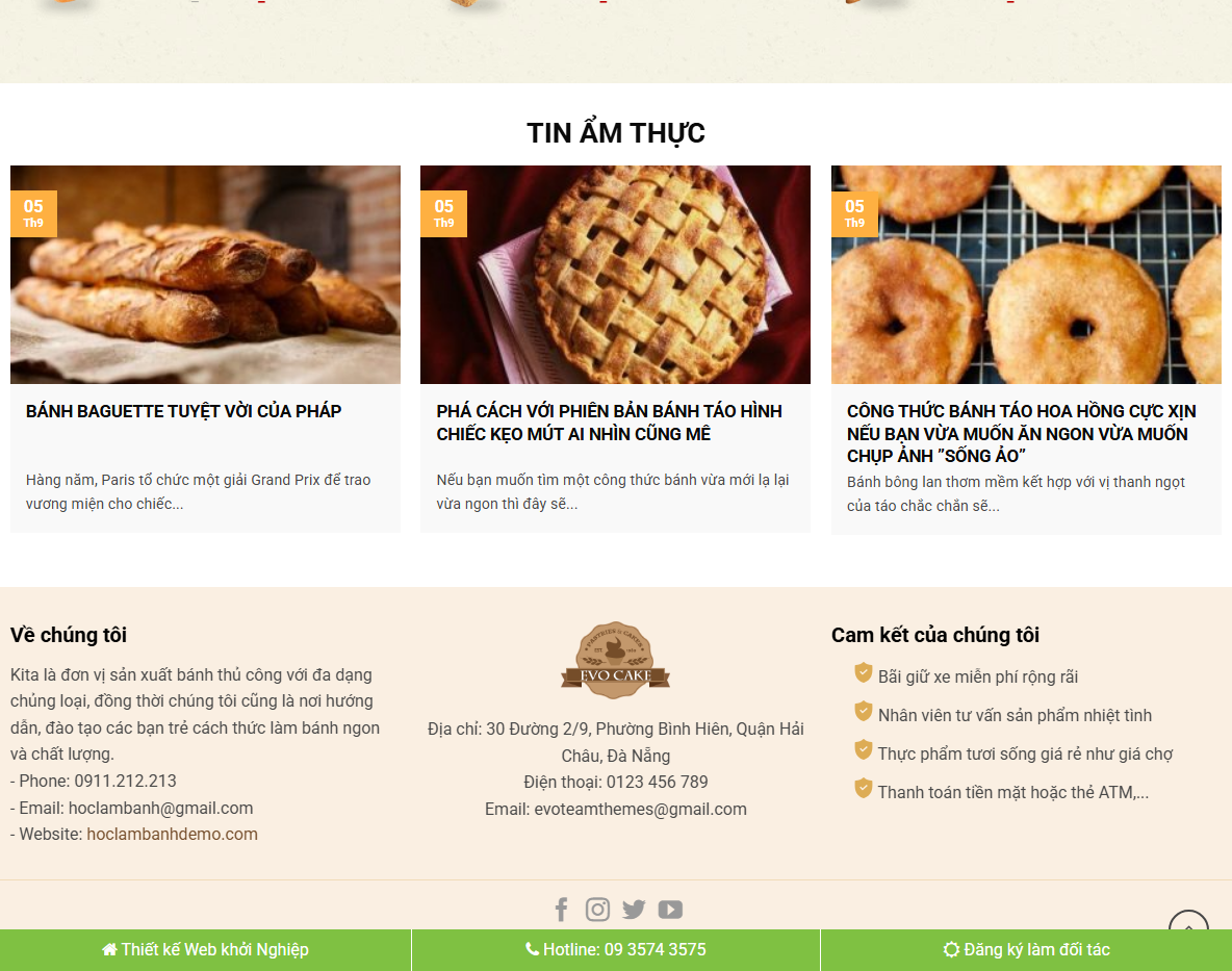 Giao diện quản trị Theme WordPress bán bánh ngọt 01