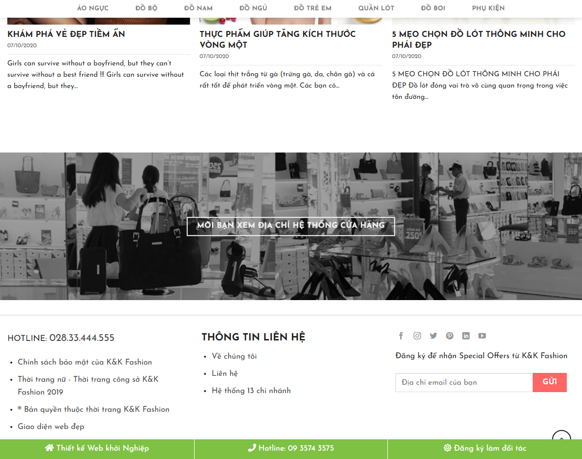 Giao diện trang sản phẩm Theme WordPress bán bikini 01