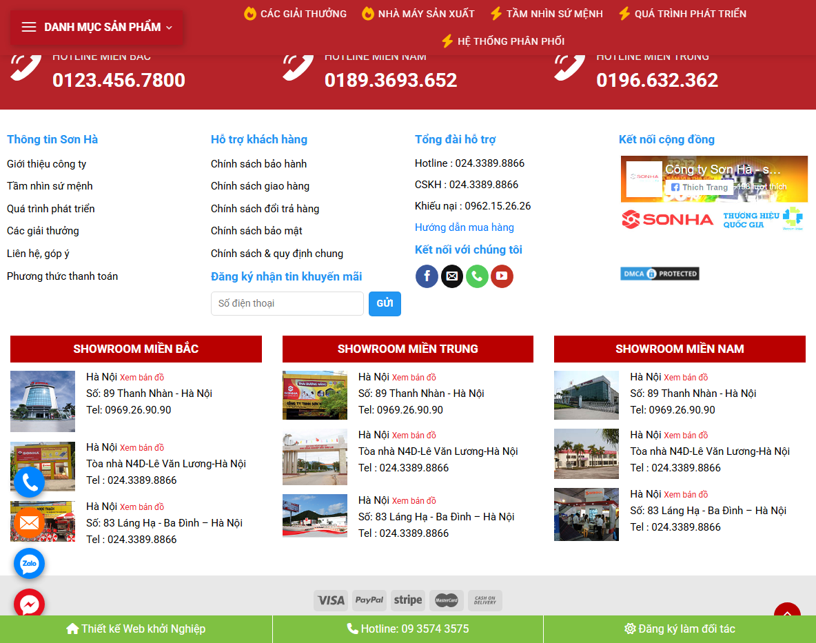 Giao diện quản trị Theme WordPress bán bồn nước