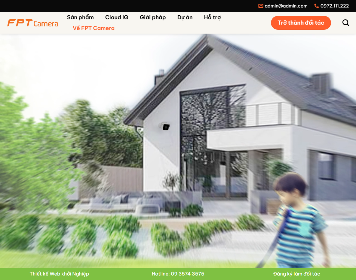 Giao diện theme wordpress bán camera