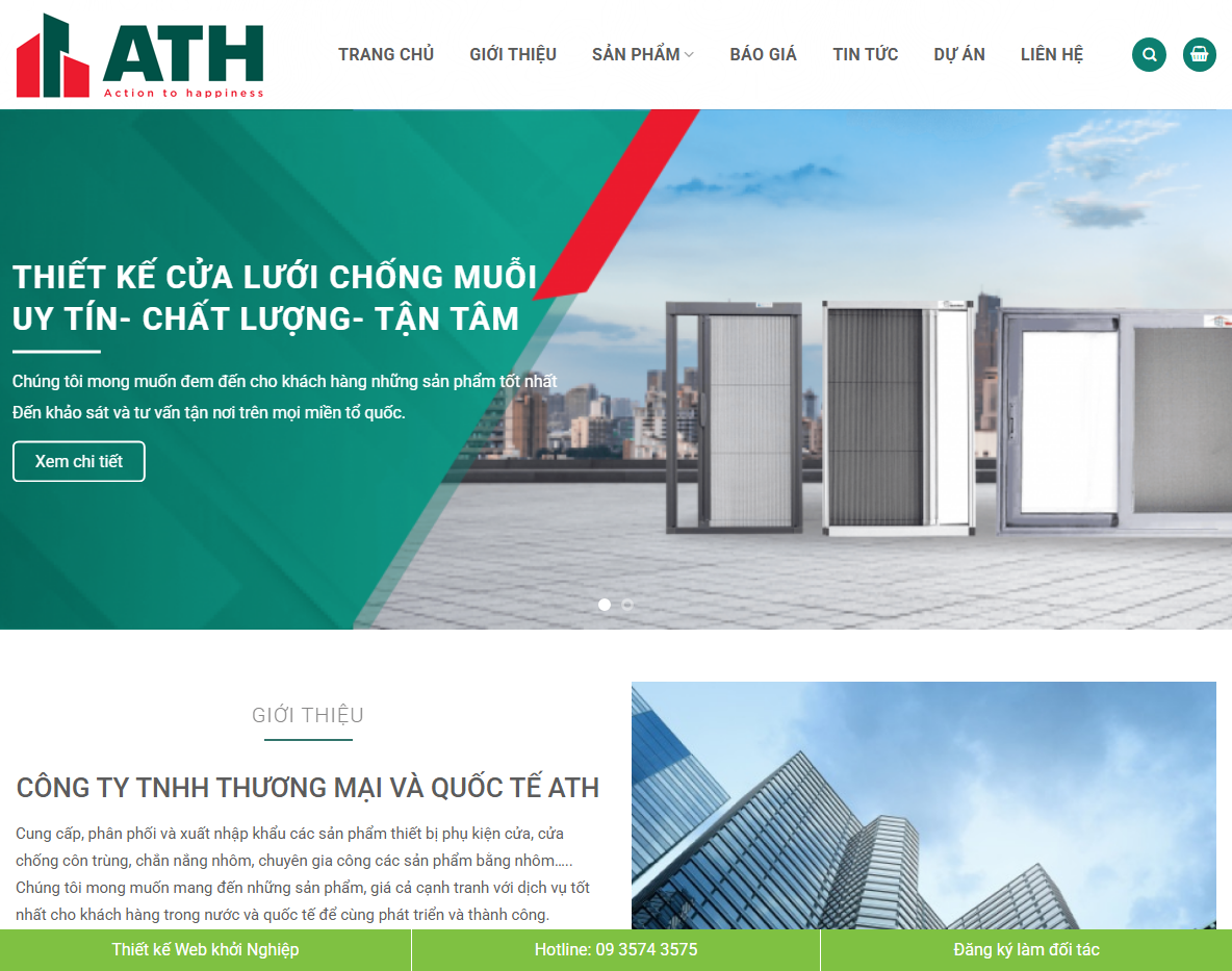 Giao diện theme wordpress bán cửa lưới