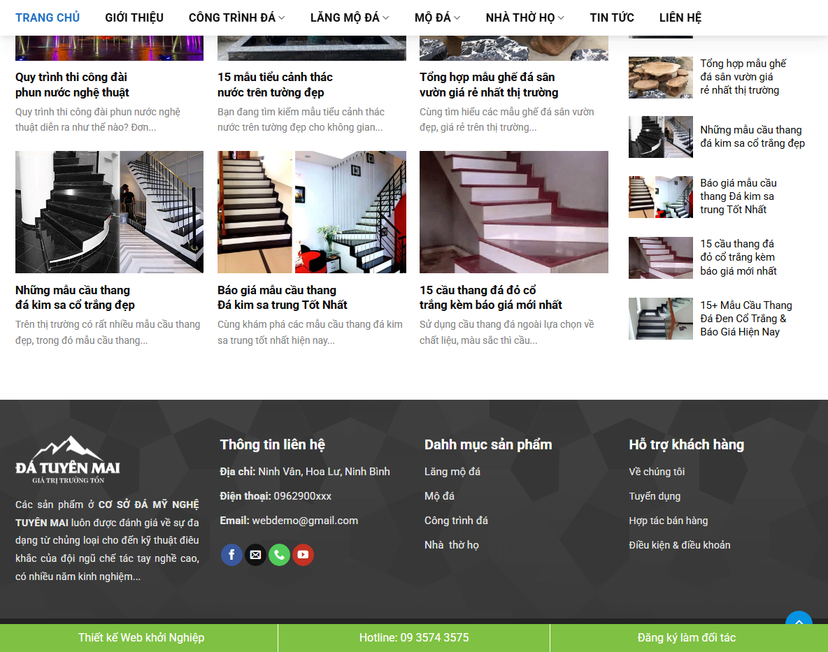 Tính năng theme WordPress đá mỹ nghệ