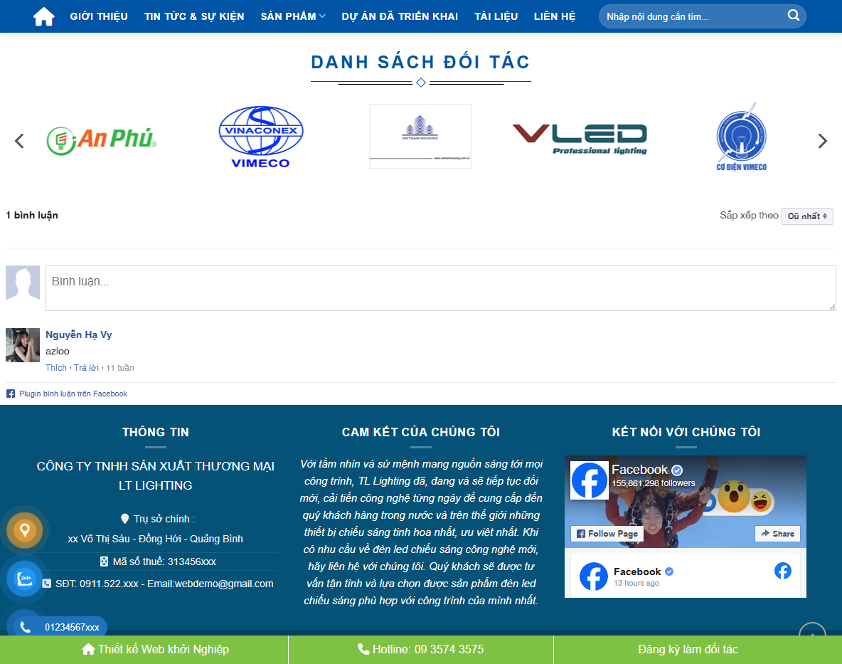 Tính năng theme wordpress bán đèn led