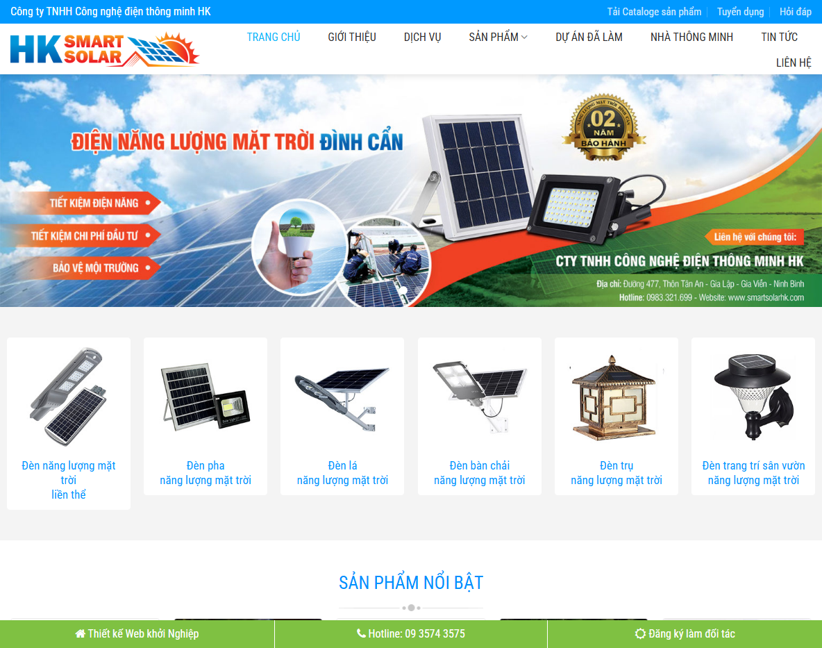 Theme wordpress bán đèn năng lượng mặt trời