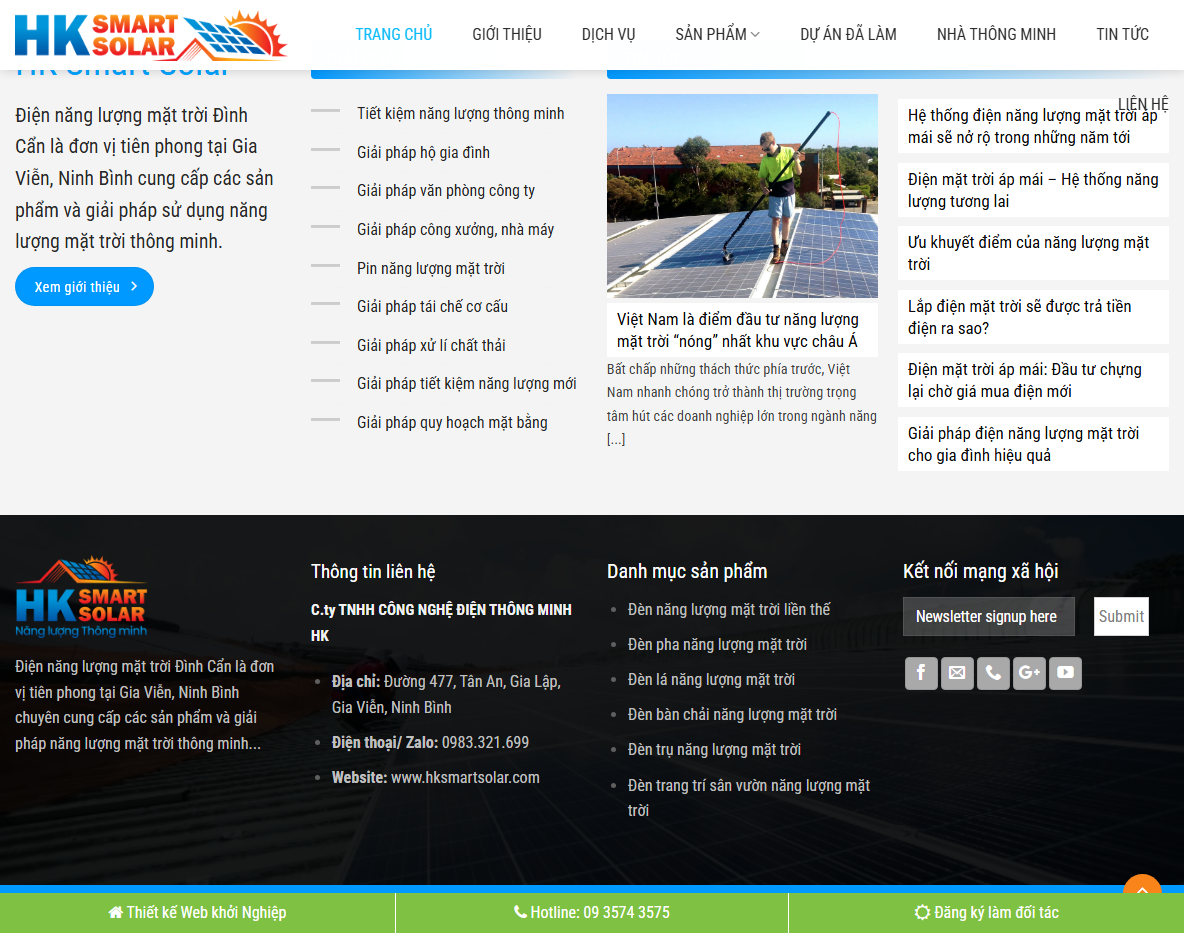 Giao diện theme wordpress bán đèn năng lượng mặt trời