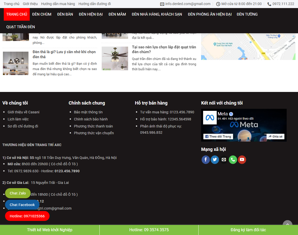 Tính năng theme wordpress bán đèn trang trí