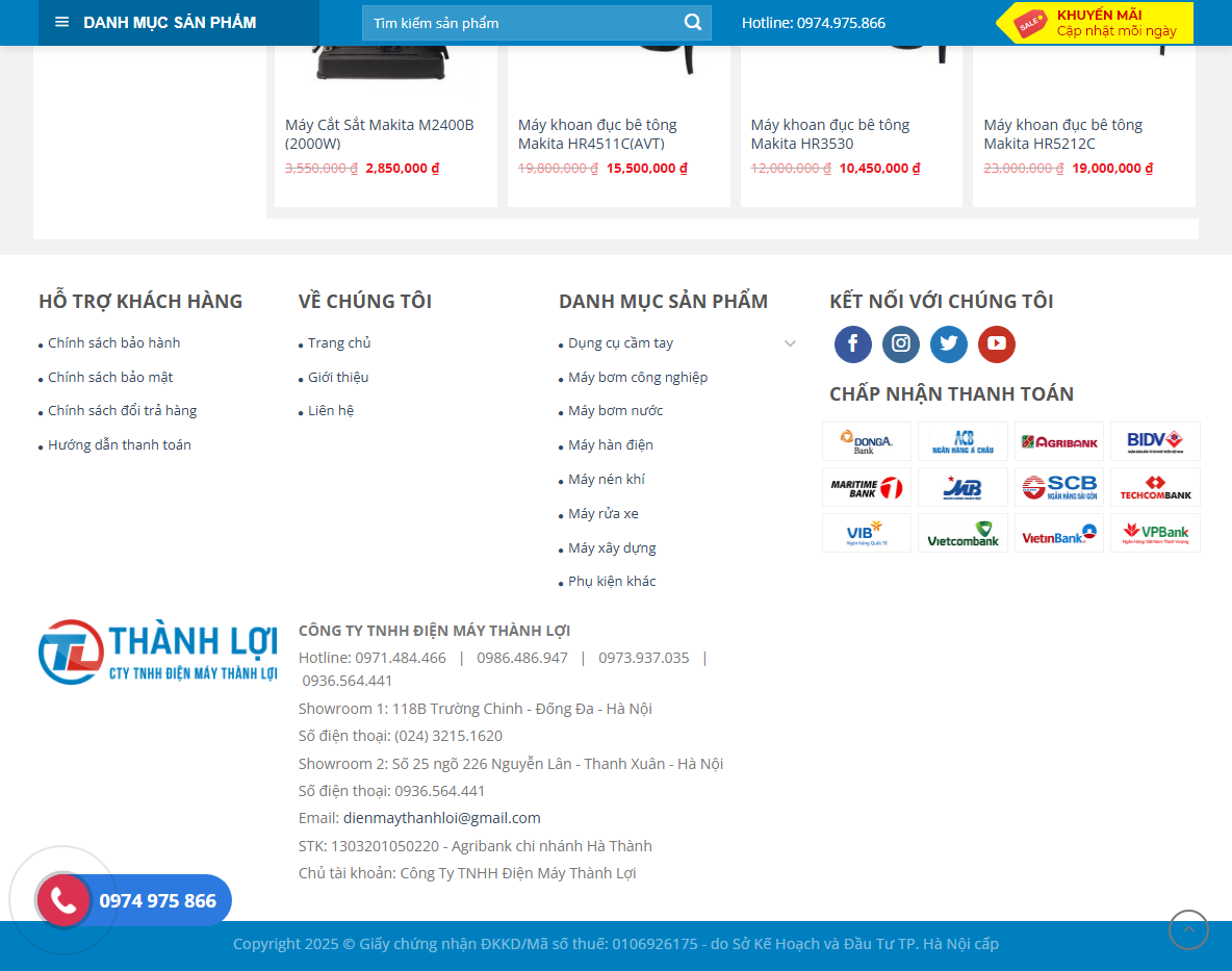 Giao diện quản trị Theme wordpress bán điện máy
