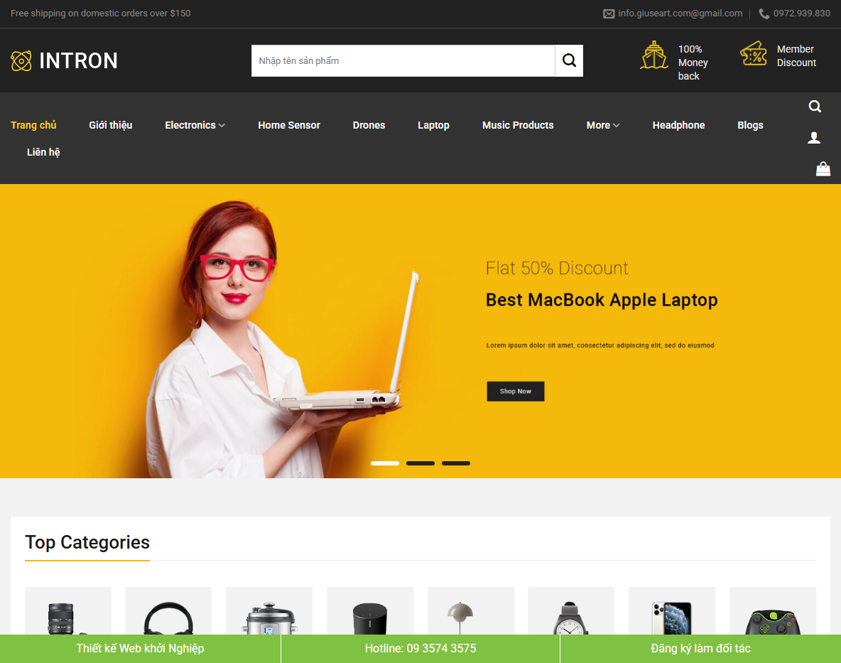 Giao diện Theme WordPress bán điện máy - điện tử 05
