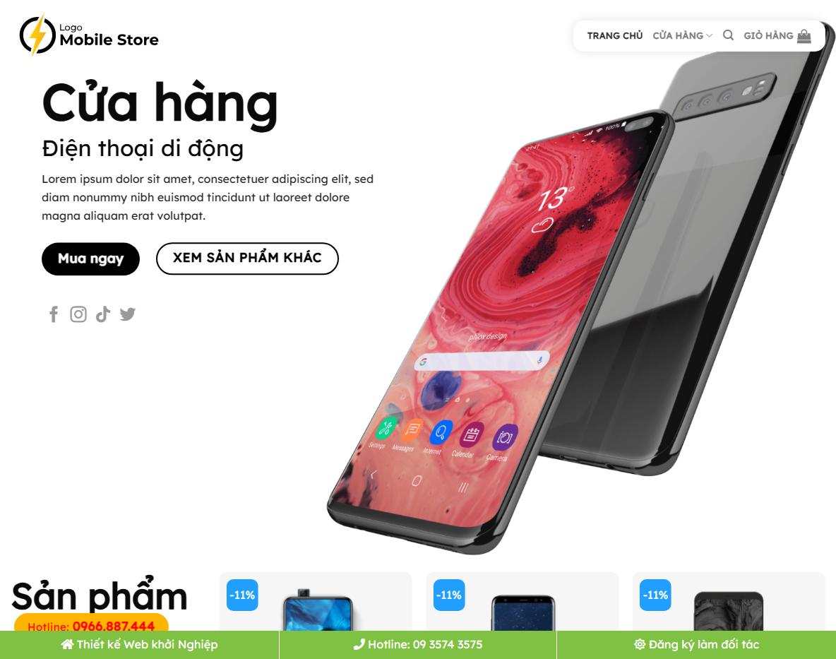 Giao diện Theme WordPress bán điện thoại 04