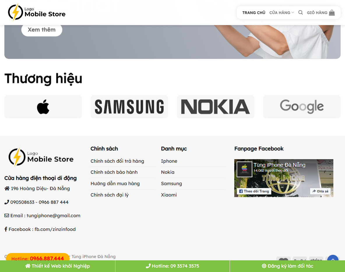 Giao diện quản trị Theme WordPress bán điện thoại 04