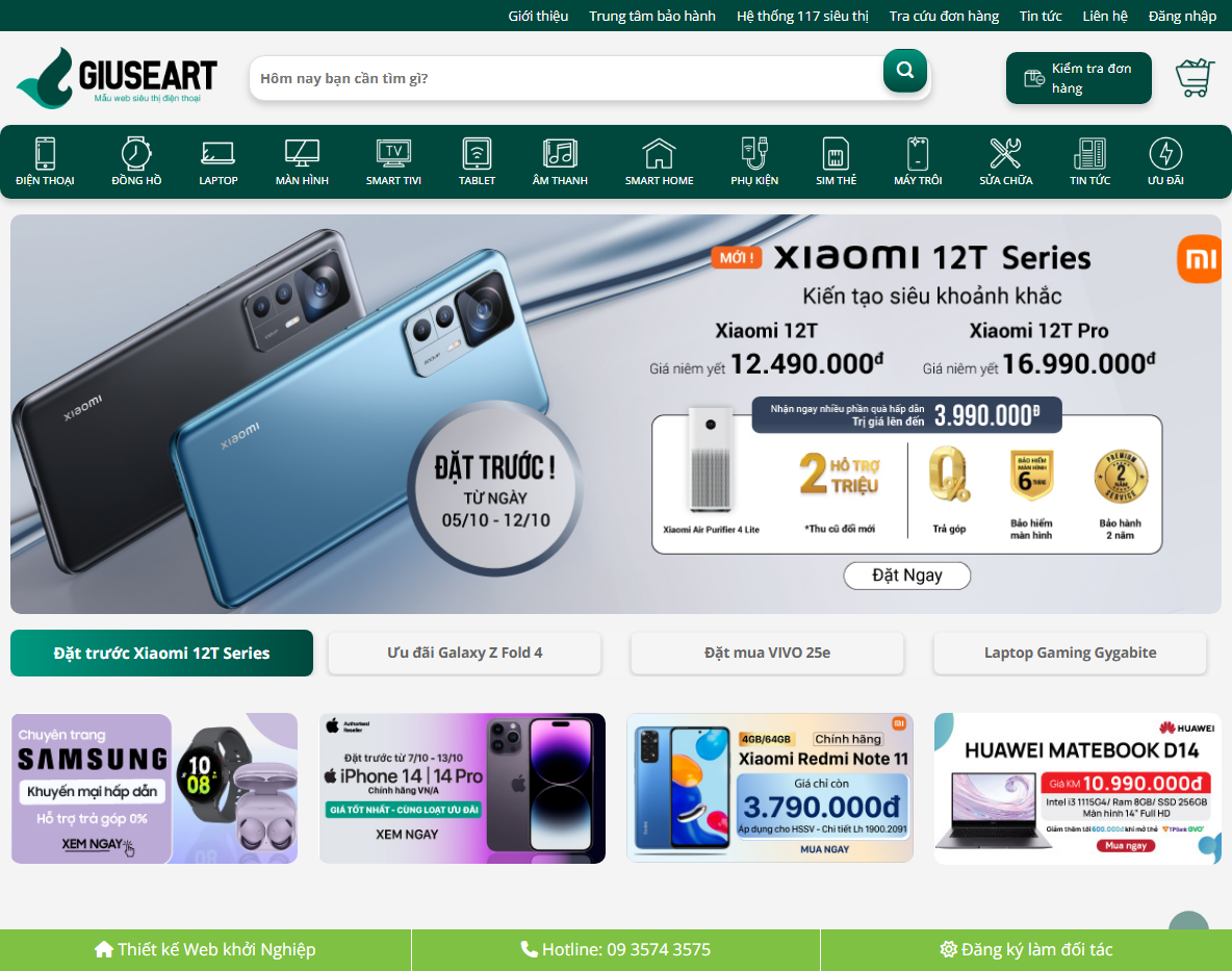 Giao diện Theme WordPress bán điện thoại 06