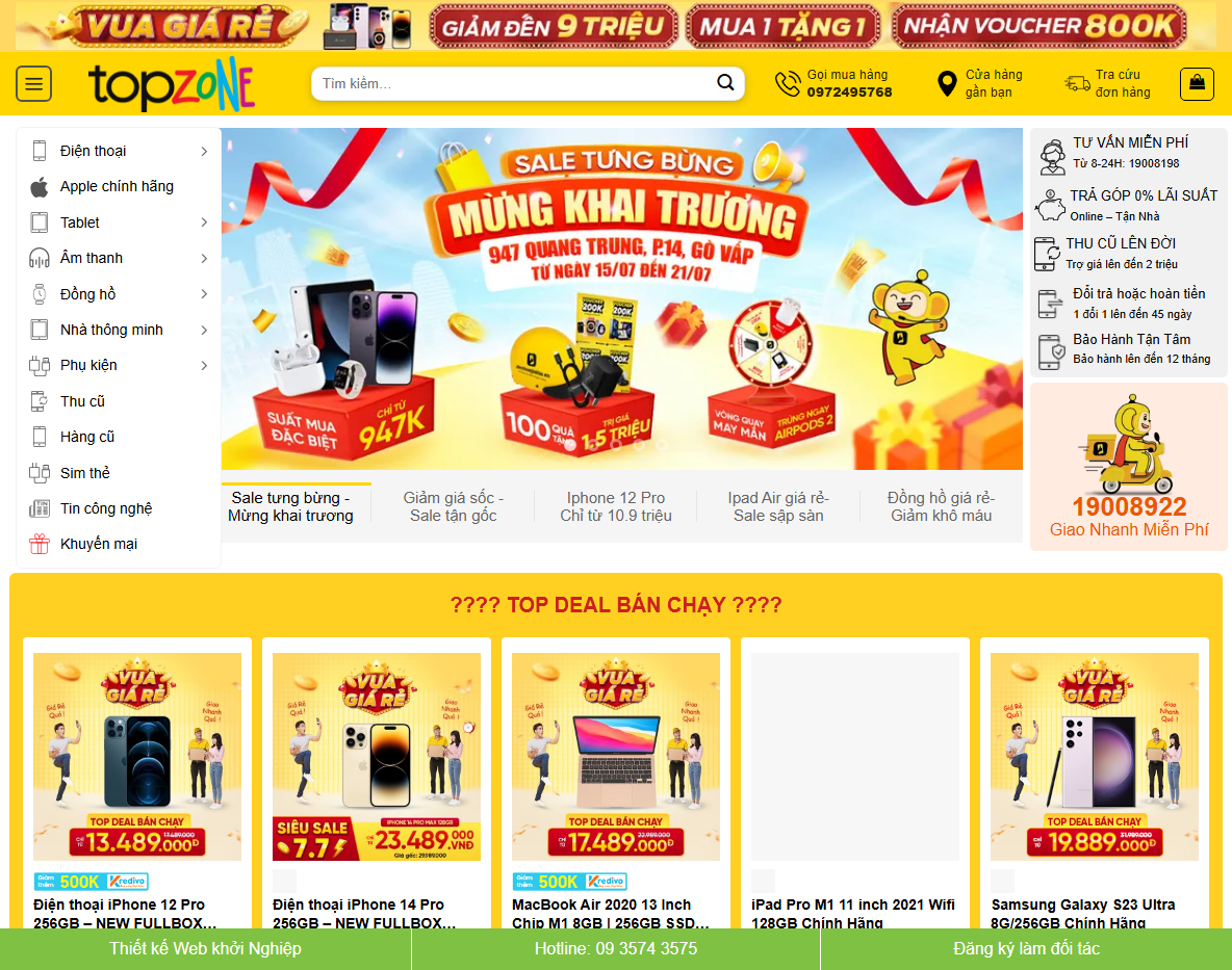 Giao diện theme wordpress bán điện thoại 07