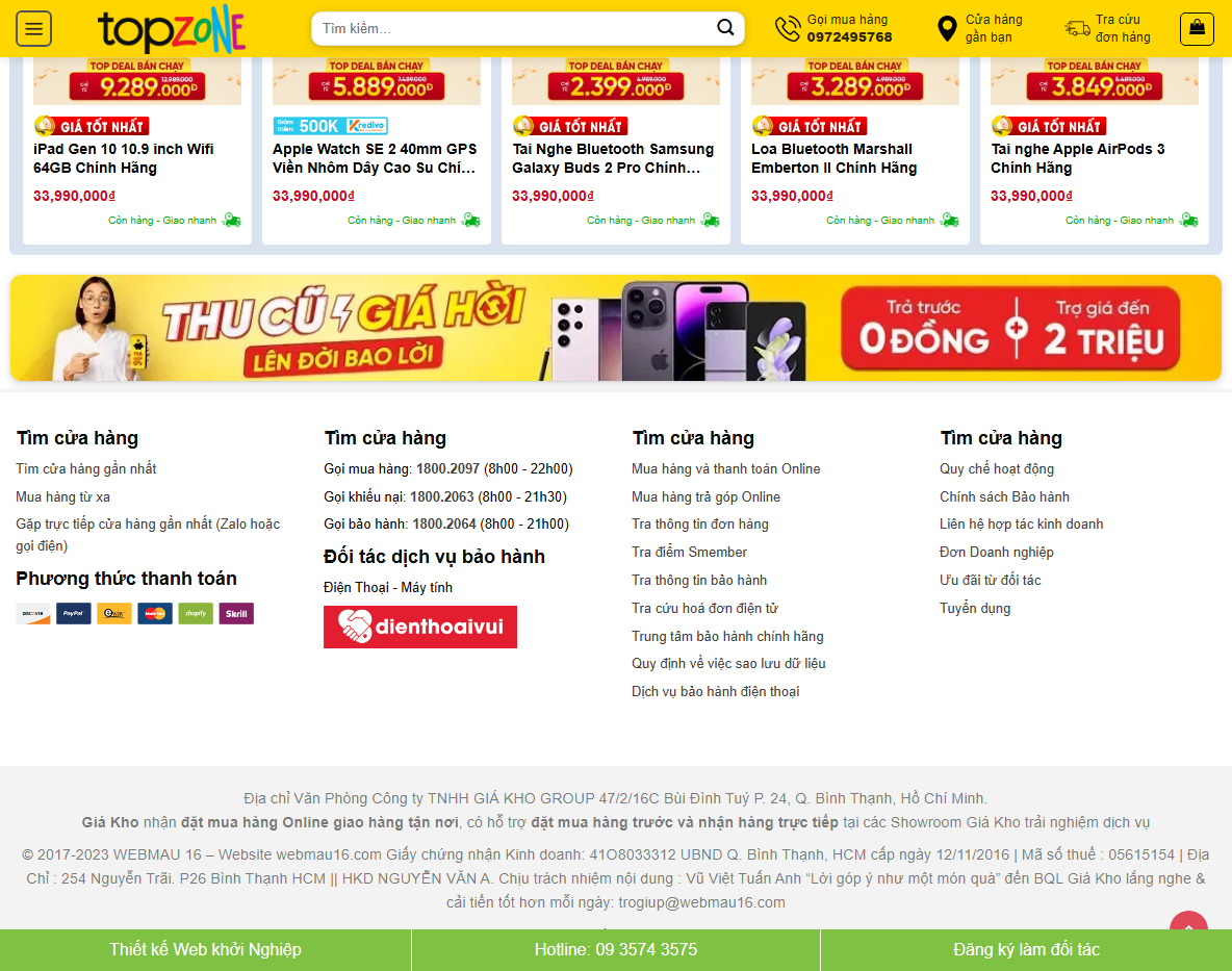 Tính năng theme wordpress bán điện thoại 07