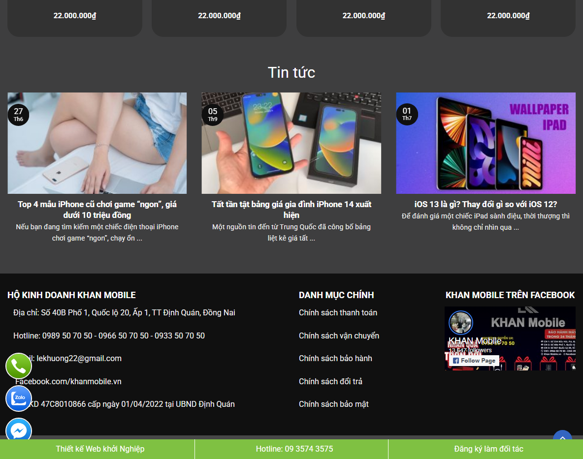 Giao diện quản trị Theme WordPress bán điện thoại