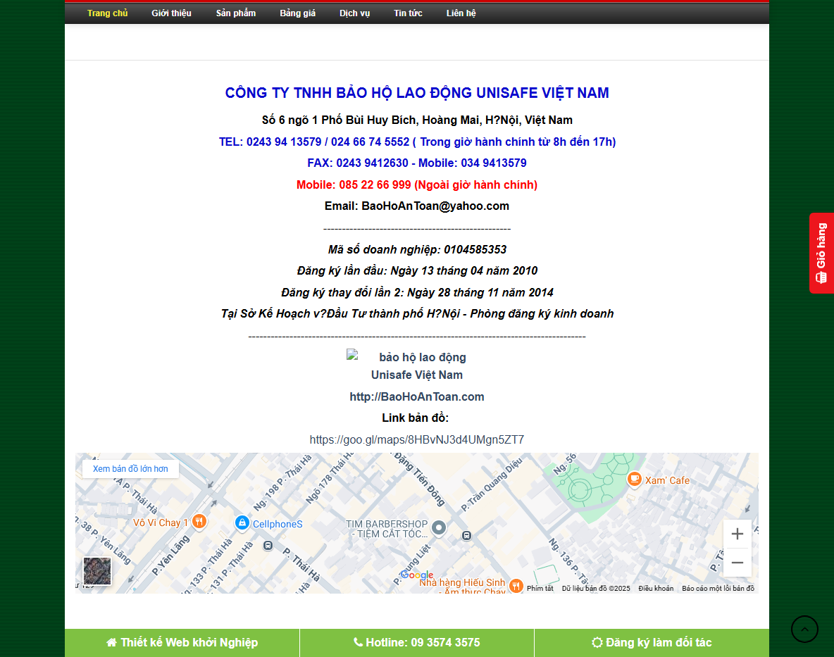 Giao diện trang sản phẩm theme wordpress bán đồ bảo hộ