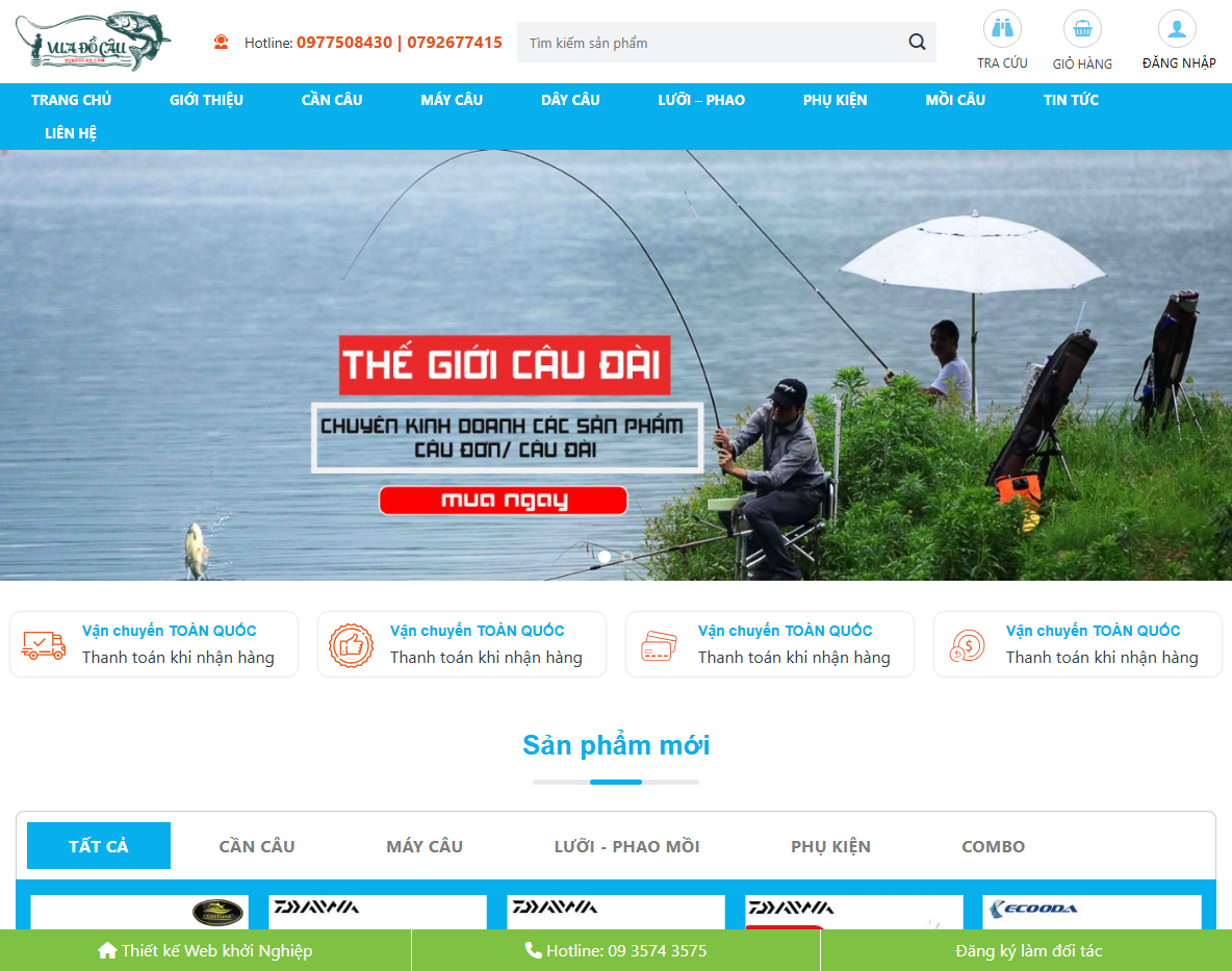 Theme WordPress bán đồ câu cá