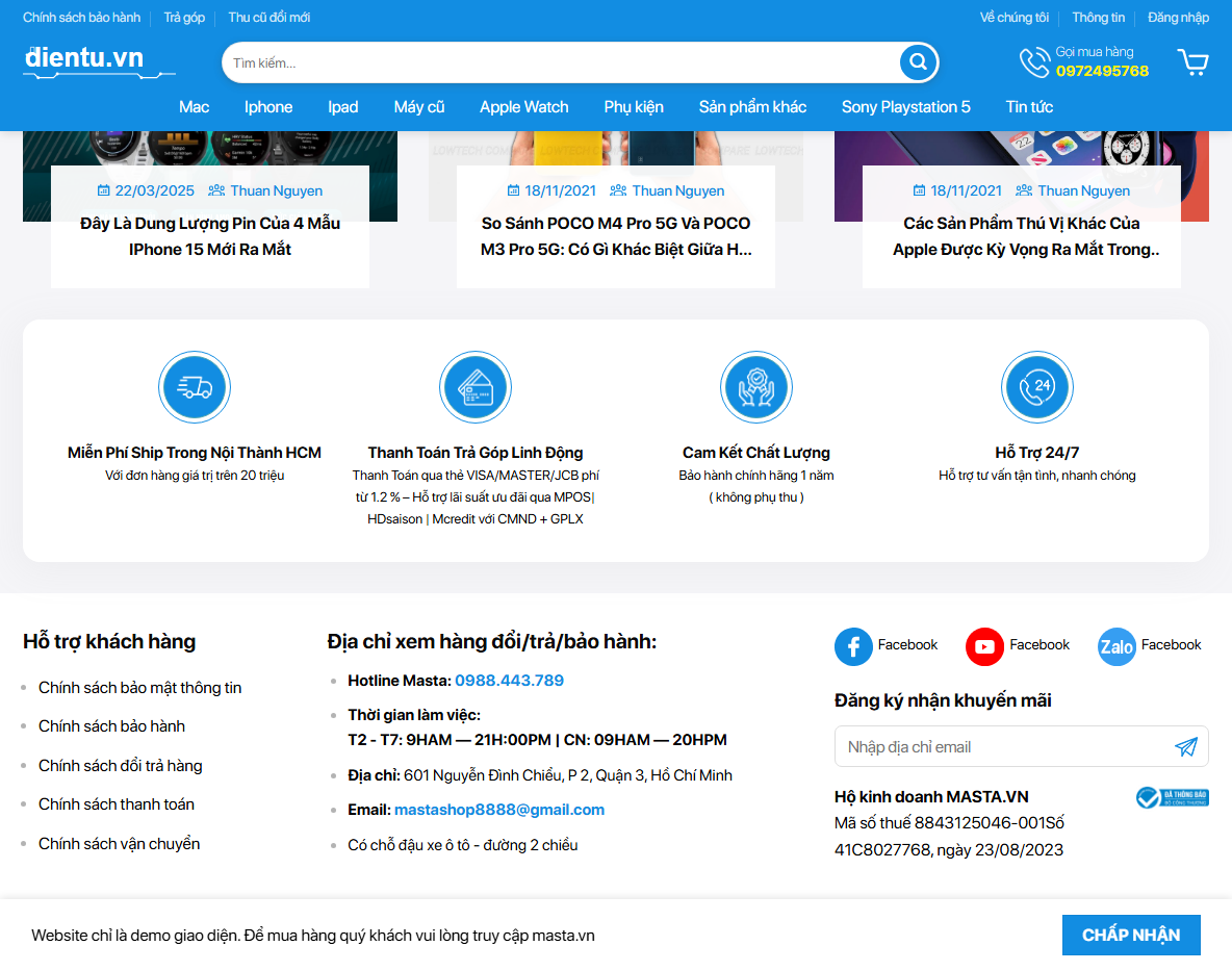 Tính năng Theme WordPress bán đồ công nghệ 04