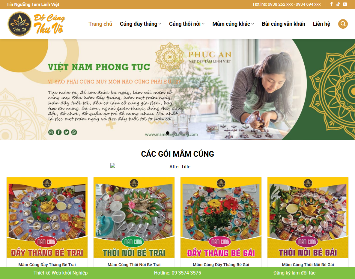 Giao diện theme wordpress bán đồ cúng