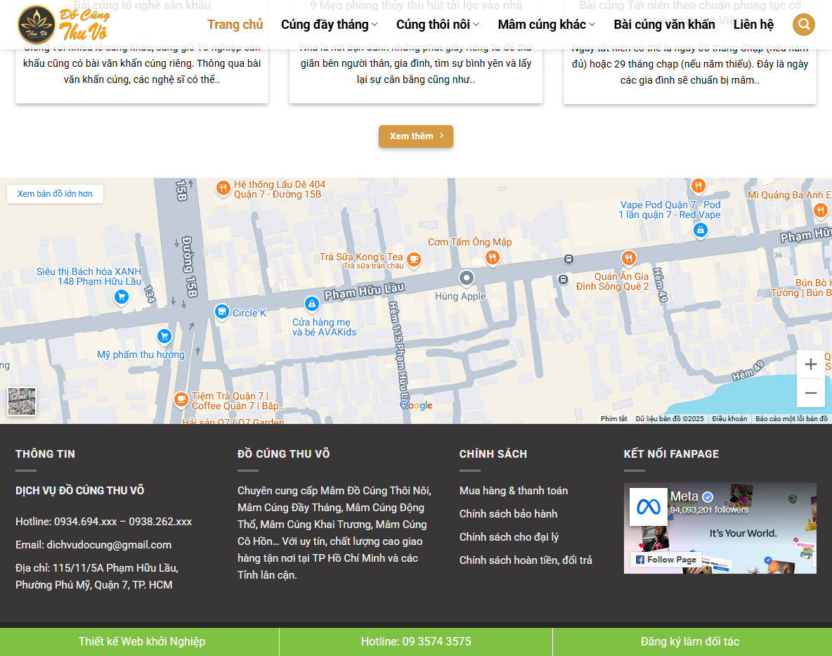 Tính năng quản trị theme wordpress bán đồ cúng