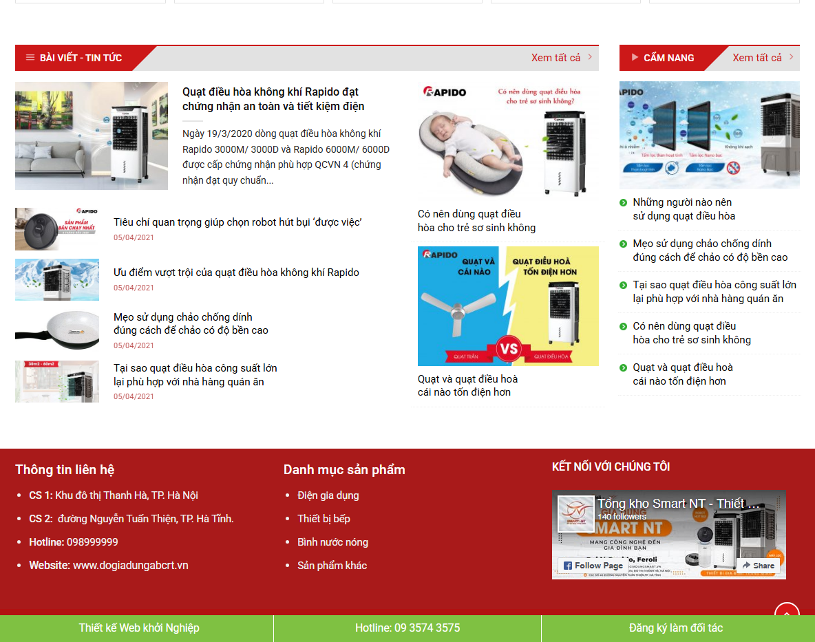 Tính năng Theme WordPress bán đồ gia dụng 01