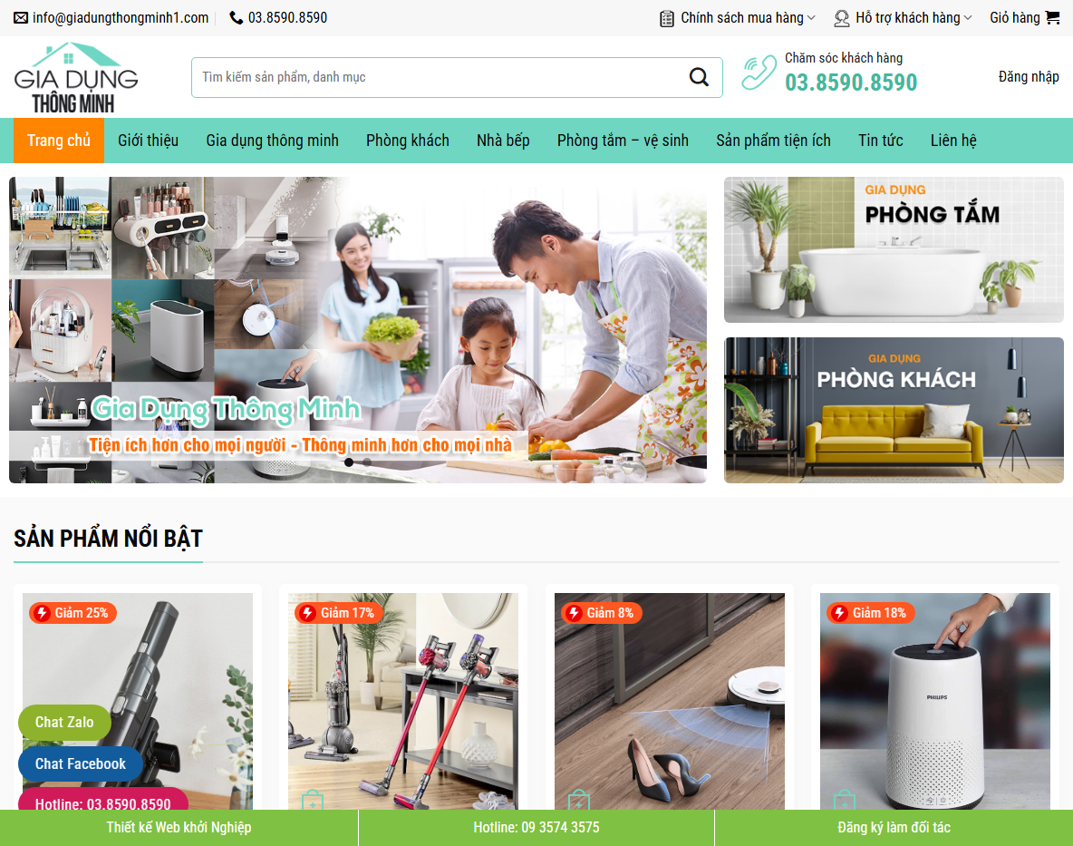 Giao diện theme WordPress bán đồ gia dụng