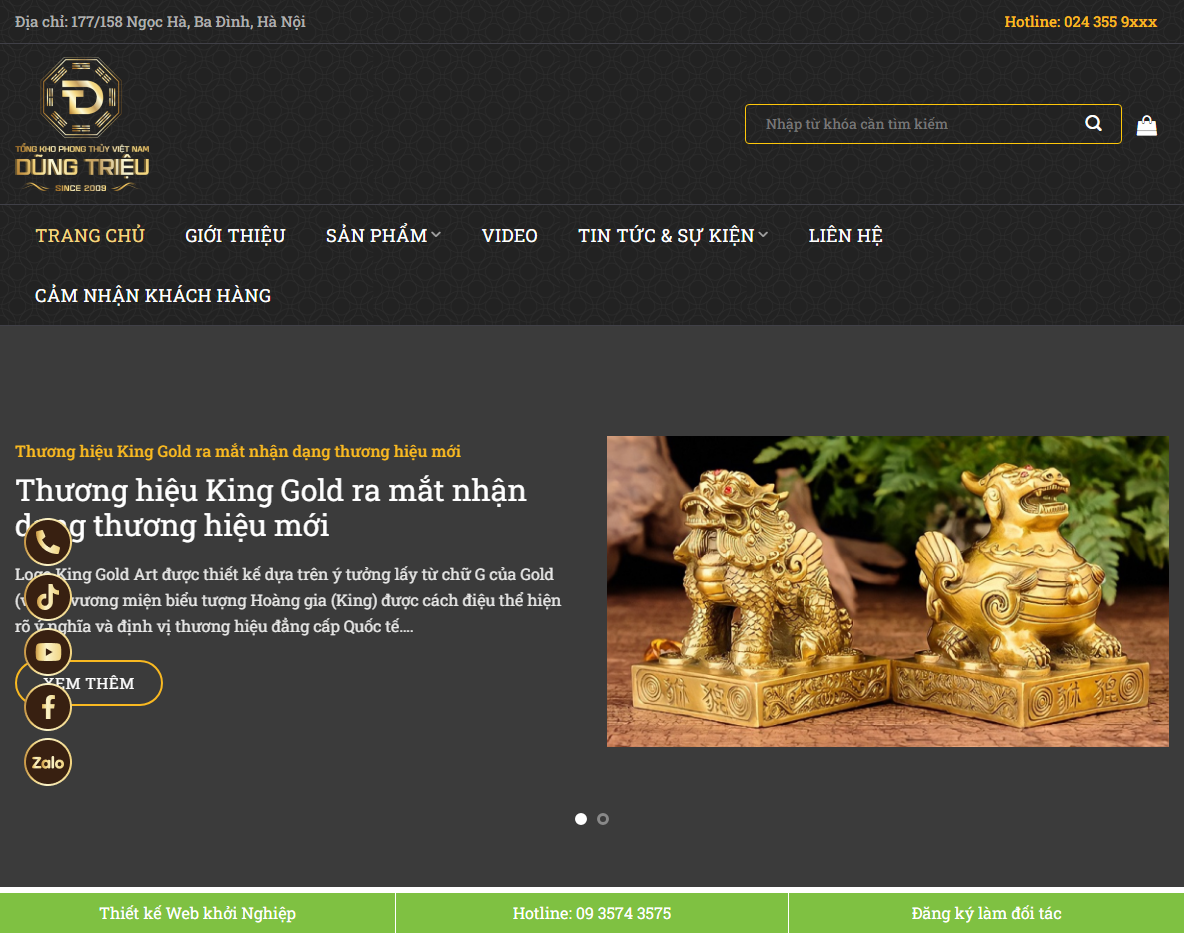 Giao diện Theme WordPress bán đồ phong thủy 02