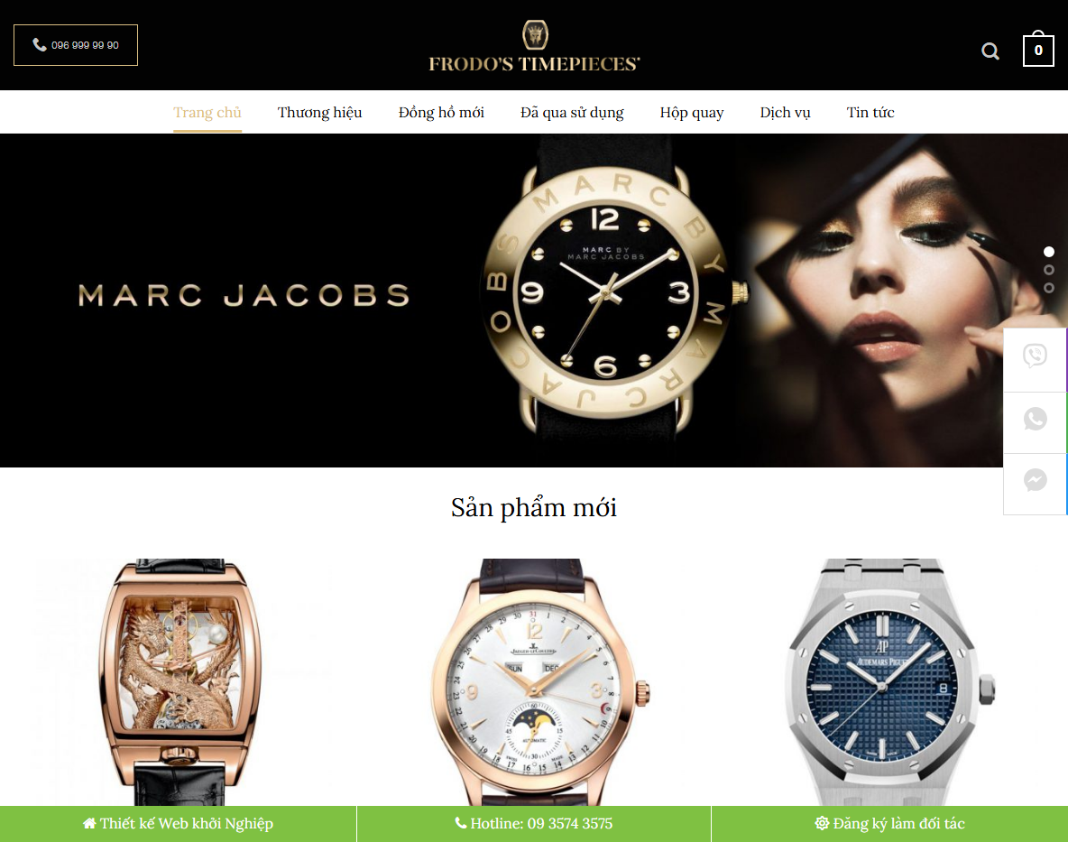 Giao diện Theme WordPress bán đồng hồ 01