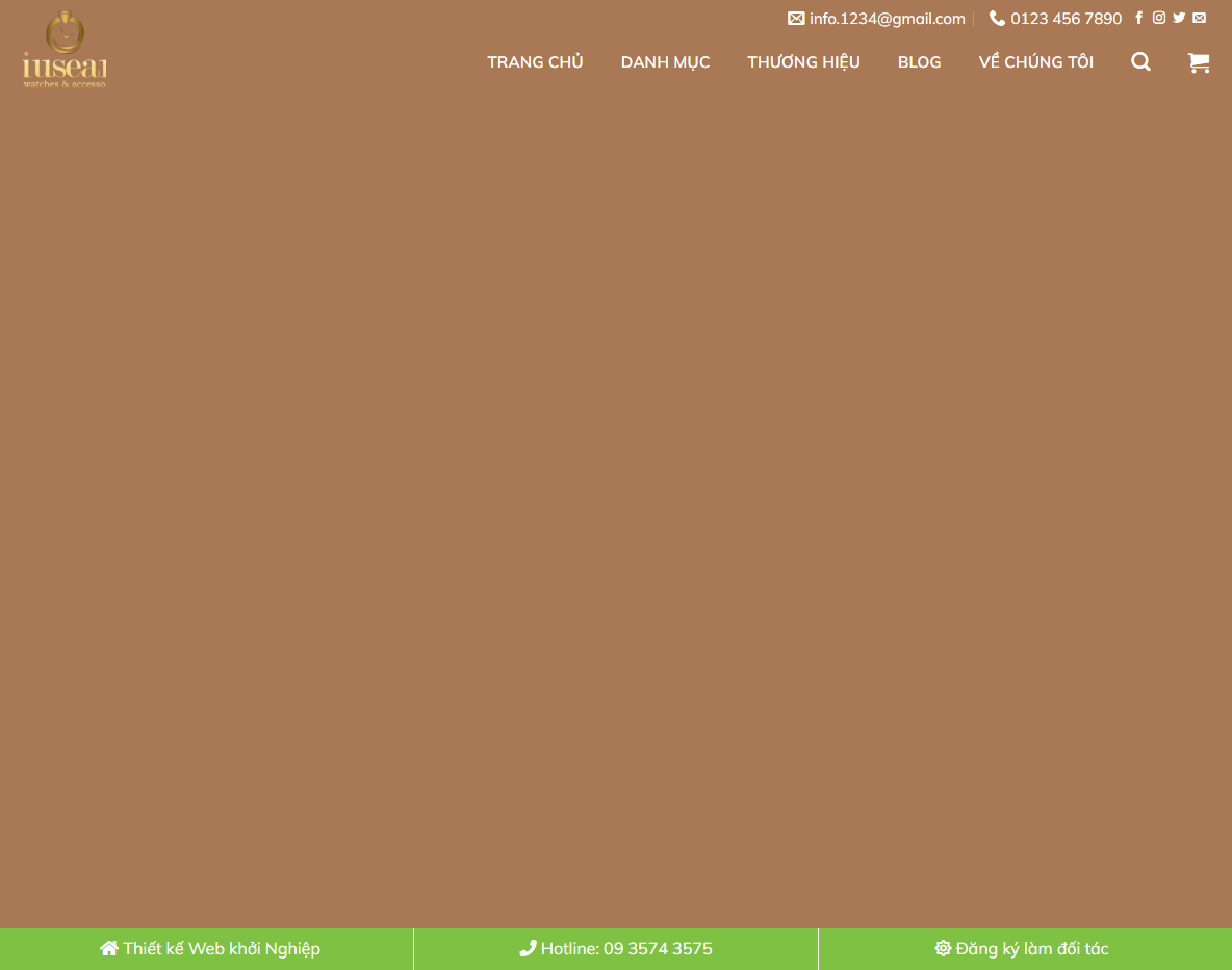 Giao diện trang chủ Theme WordPress bán đồng hồ 05