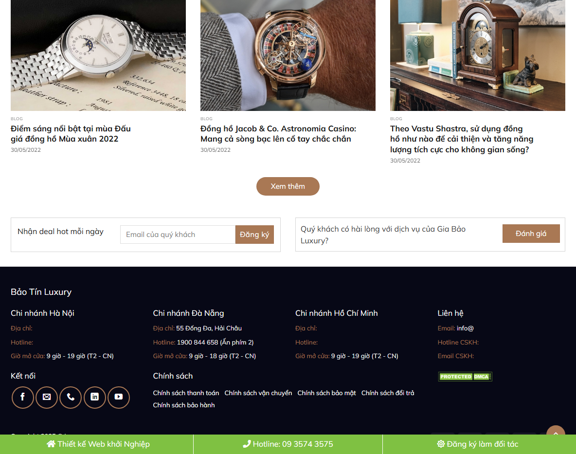 Giao diện trang sản phẩm Theme WordPress bán đồng hồ 05