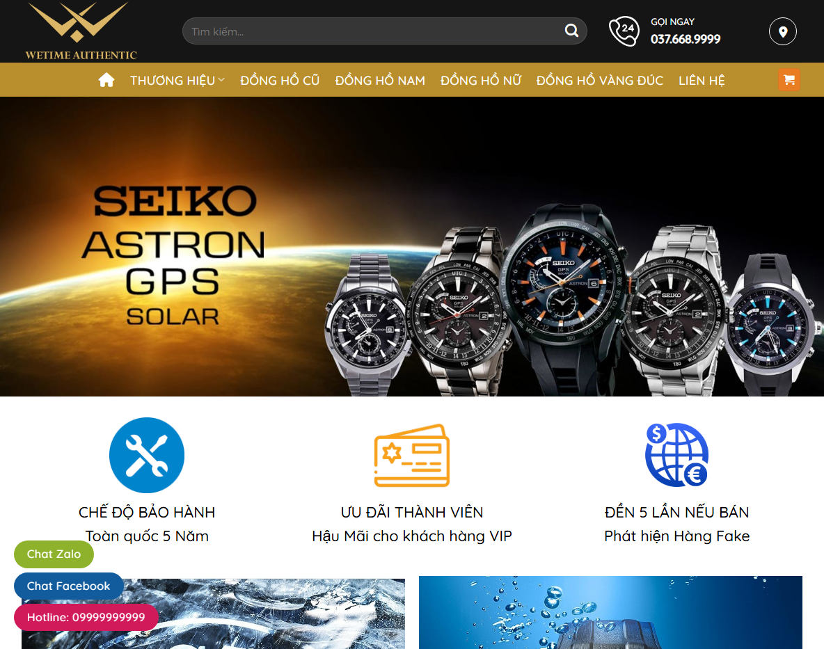 Giao diện Theme WordPress bán đồng hồ 06