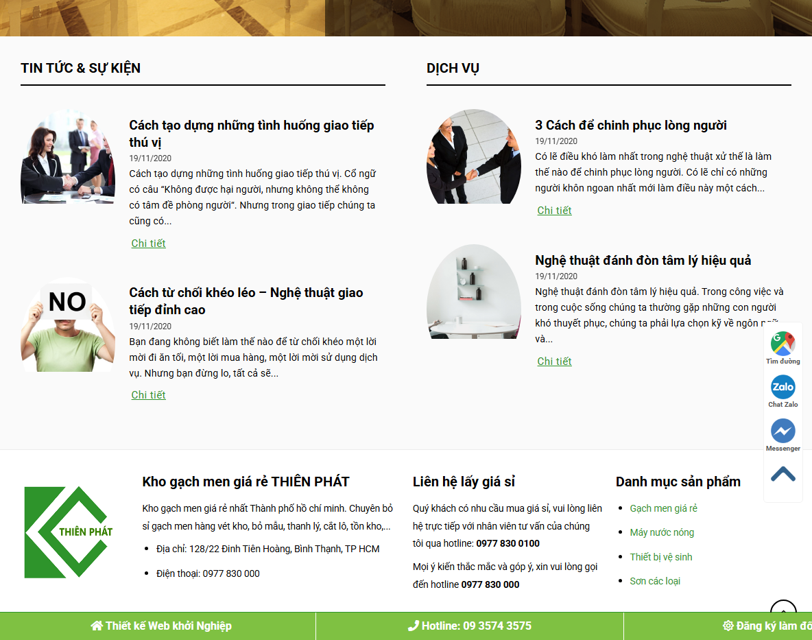 Tính năng quản lý theme wordpress bán gạch men