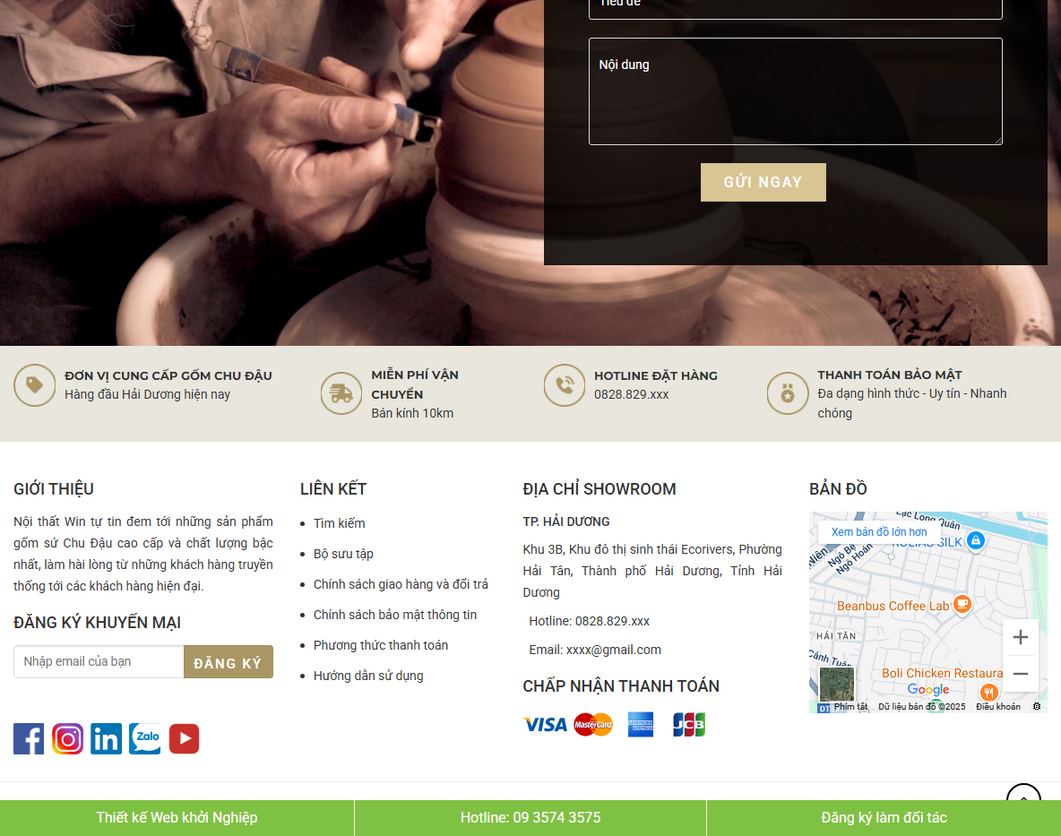 Tính năng Theme WordPress bán gốm sứ 01