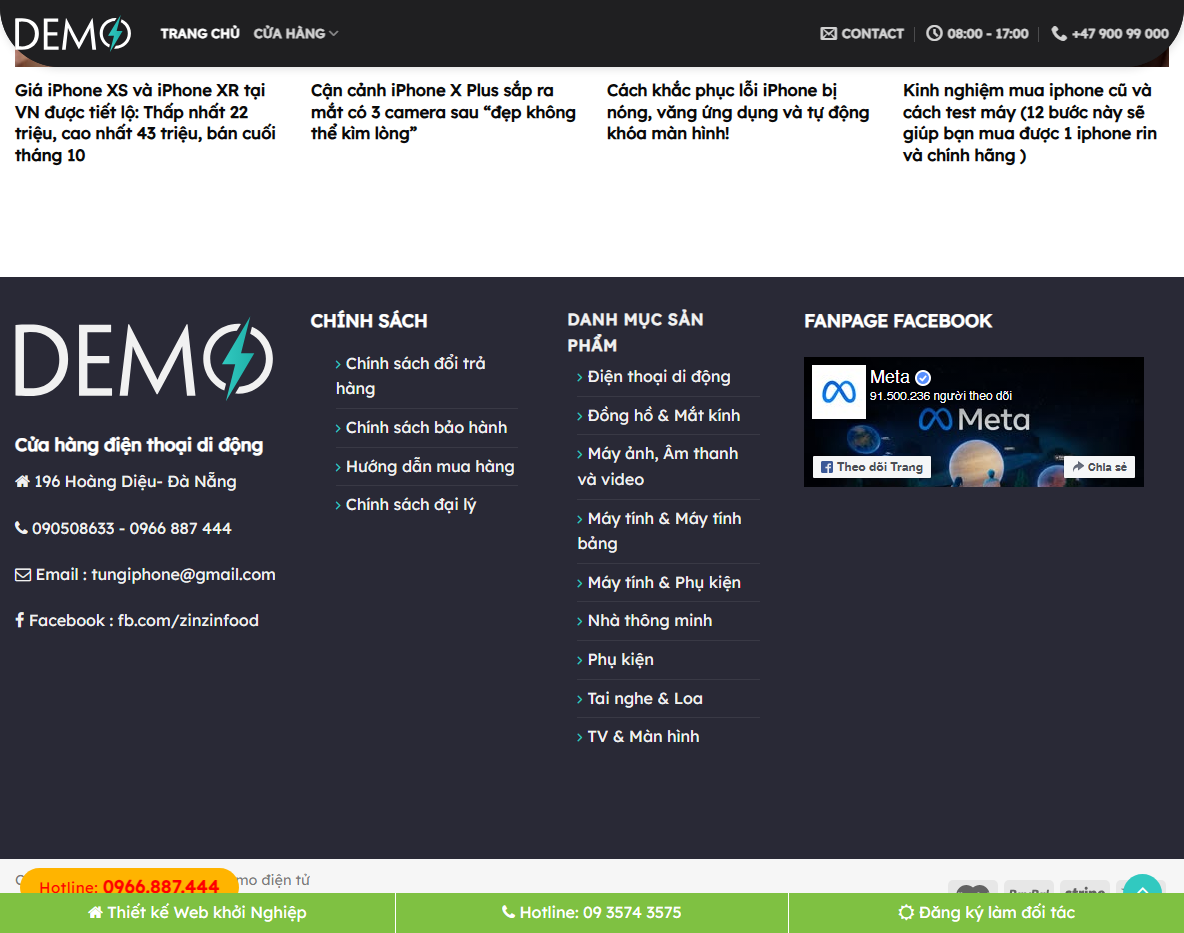 Tính năng theme wordpress bán hàng điện tử