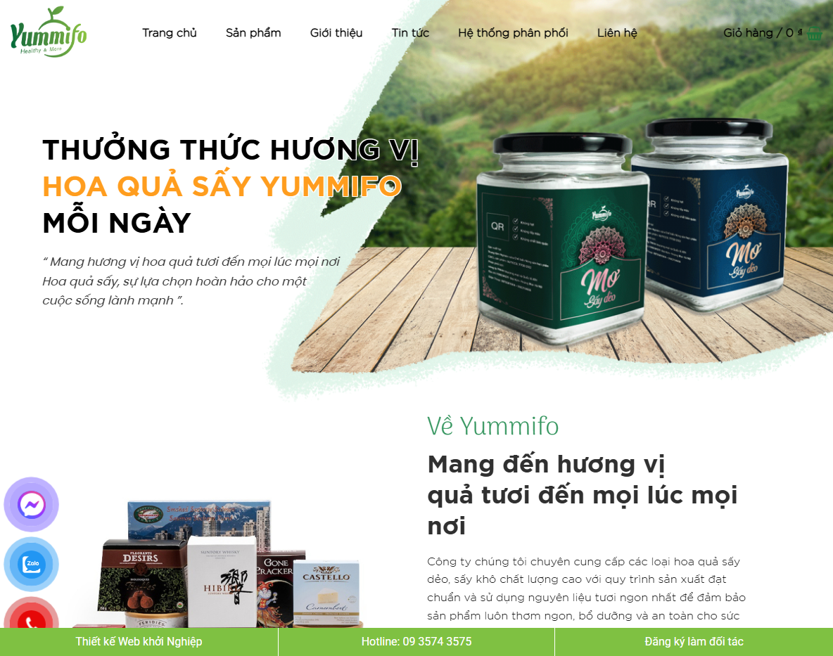 Giao diện theme WordPress bán hoa quả sấy