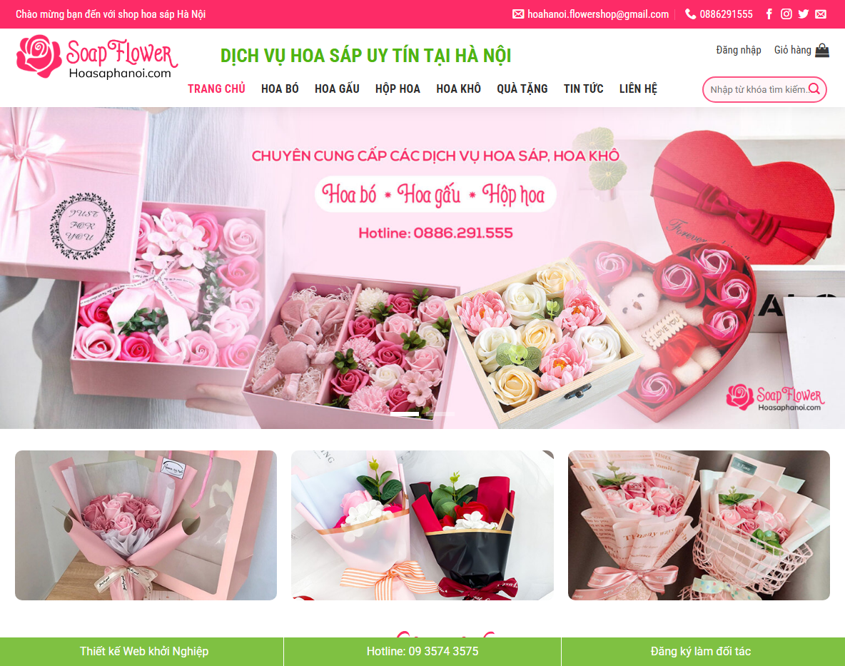 Giao diện Theme WordPress bán hoa tươi 02