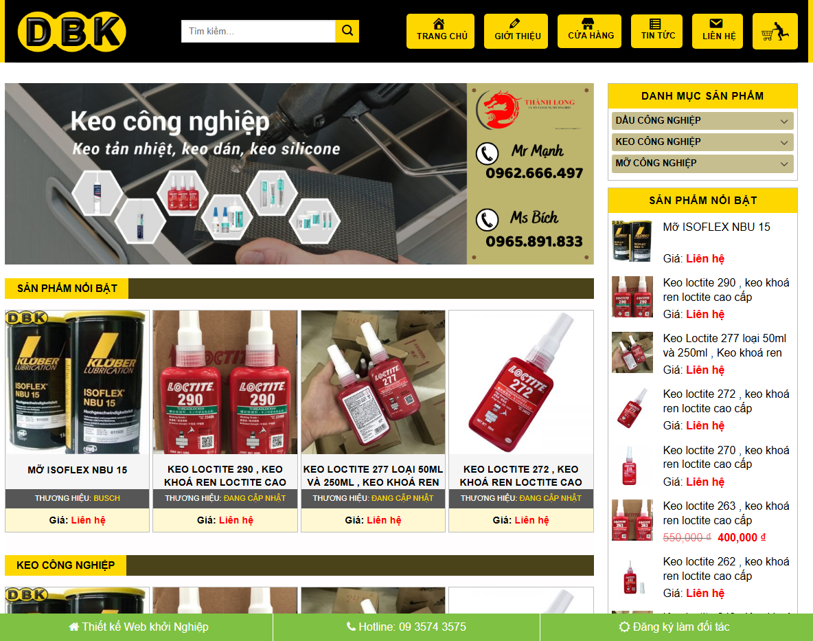 Theme WordPress bán keo mỡ chuyên nghiệp