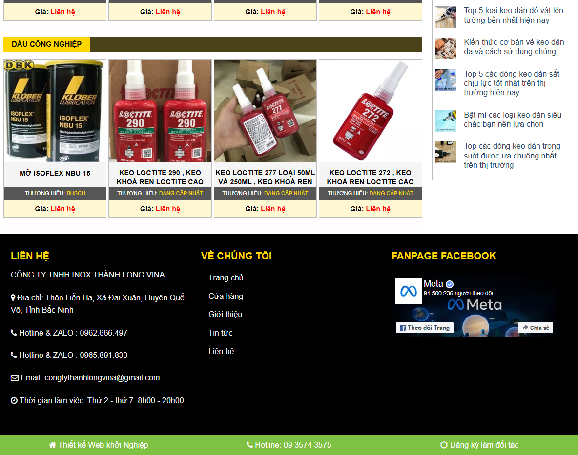 Giao diện quản trị Theme WordPress bán keo mỡ