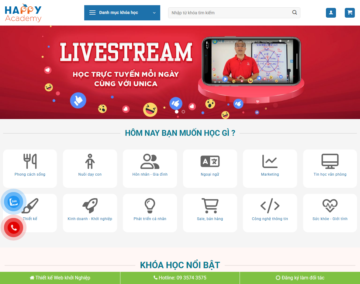 Giao diện Theme WordPress bán khóa học đẹp 01