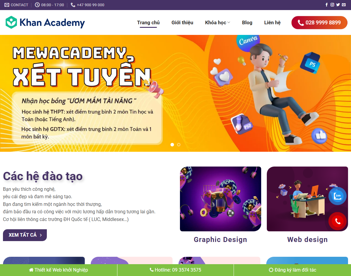 Giao diện theme WordPress bán khóa học