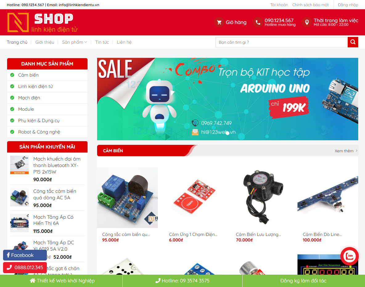 Giao diện Theme WordPress bán linh kiện 01