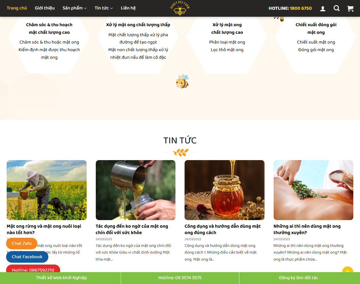 Giao diện quản trị Theme WordPress bán mật ong